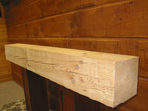 Heavy Timber Fireplace Mantel - Hewn Face